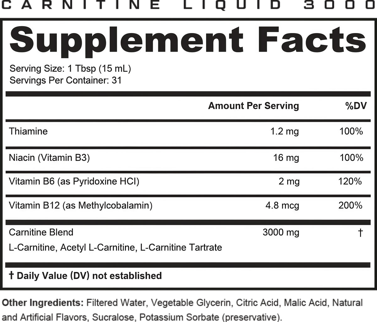 Cutler Nutrition Liquid L-Carnitine Fat Burner Supplement with Acetyl L-Carnitine & L-Carnitine Tartrate - Fat Burner Formula for Optimal Absorption, Energy & Muscle Support